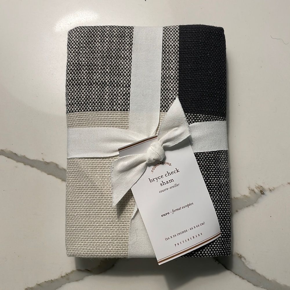 Pottery Barn Bryce Euro Sham - Charcoal